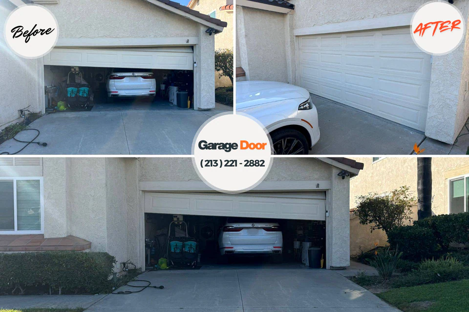 Before and after: garage door installation Wanamingo, MN